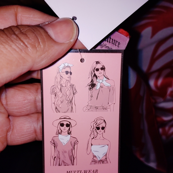 Juicy Couture Red and White Floral Scarf - Picture 3 of 4